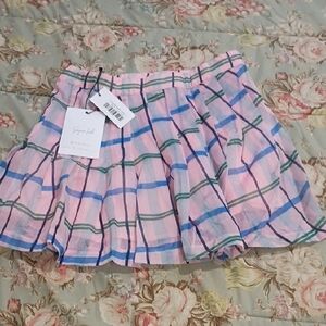Stylish Pink and Blue Plaid Mini Skirt